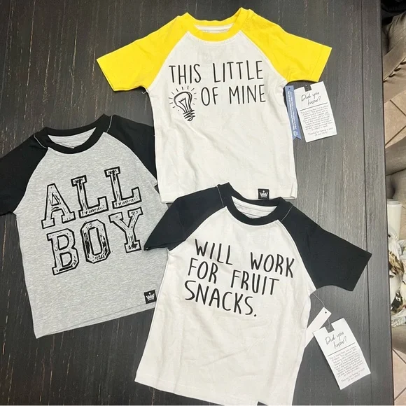 Littlest Prince Short Sleeve Raglan Graphic Tees Size 12 Months